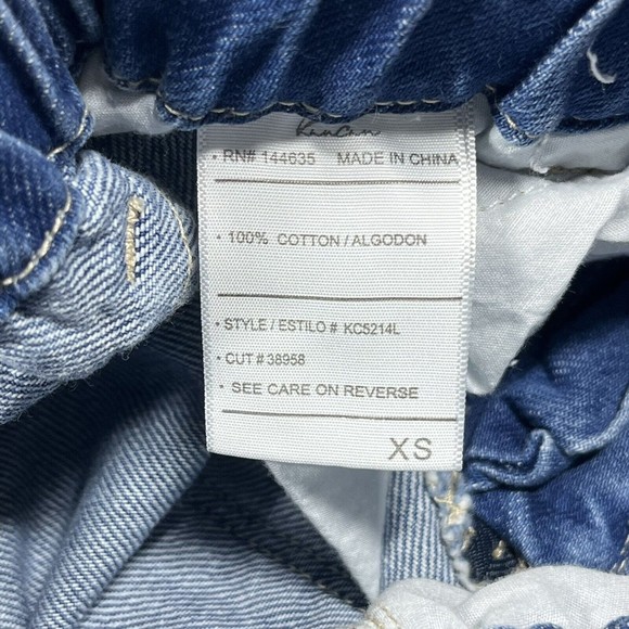 KanCan Jeans Women’s XS Blue High Rise Cuffed Paper Bag Mom Relaxed Fit - Picture 14 of 15